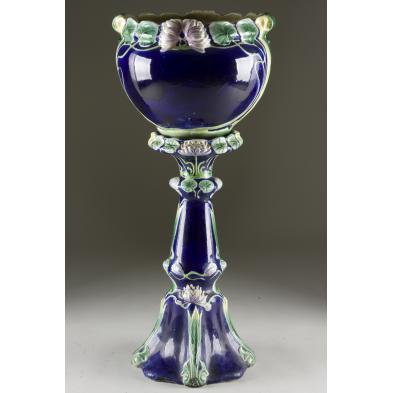 victorian-majolica-jardiniere-and-pedestal-base