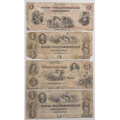 four-bank-of-wadesborough-nc-obsolete-notes
