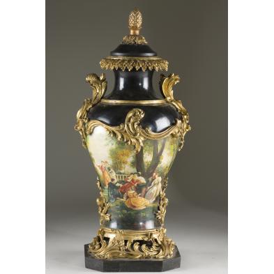 black-lacquer-field-floor-vase-hand-painted
