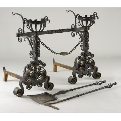 pair-of-spanish-revival-andirons-early-20th-c