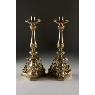 monumental-pair-gorham-bronze-dore-candlesticks