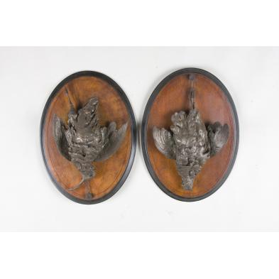 pair-of-bronzed-metal-game-plaques-french