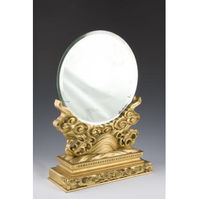 chinese-art-deco-beveled-table-mirror