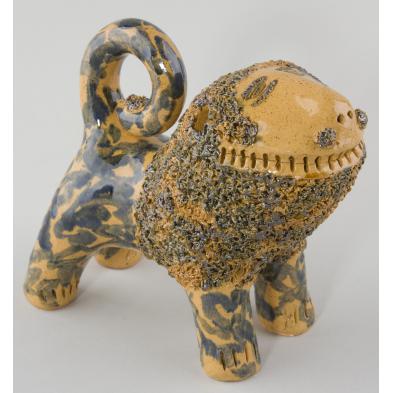 nc-folk-pottery-billy-ray-hussey-lion-figural