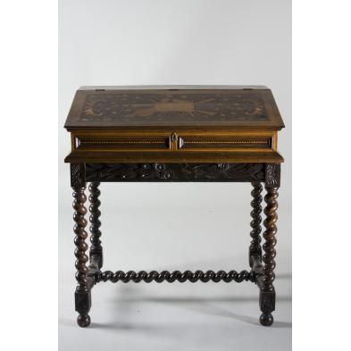 marquetry-inlaid-desk-on-stand-19th-c