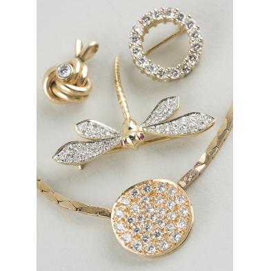 14kt-yellow-gold-and-diamond-jewelry-group