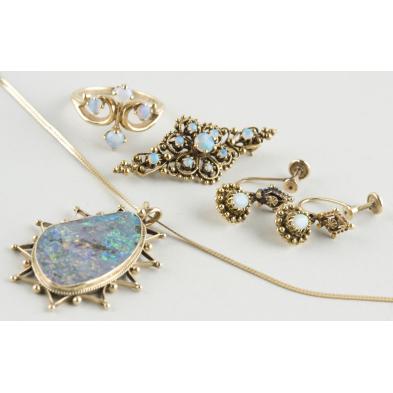 14kt-yellow-gold-and-opal-jewelry-group