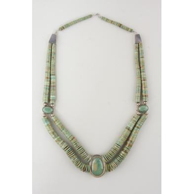 zuni-green-turquoise-heishe-style-necklace