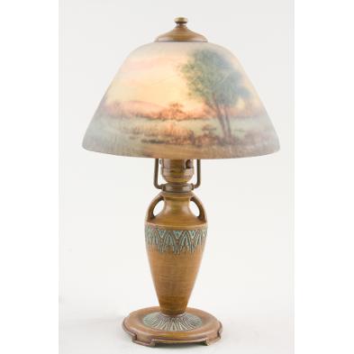 moe-bridges-lamp-with-reverse-painted-glass-shade