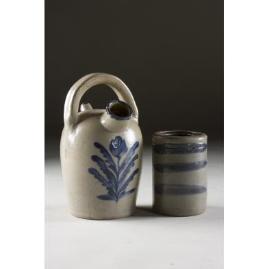 cobalt-decorated-stoneware-harvest-jug-and-jar