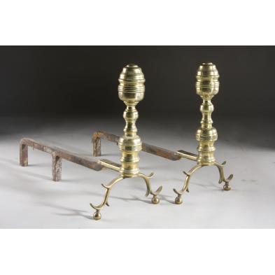 pair-of-brass-andirons-american-early-19th-c