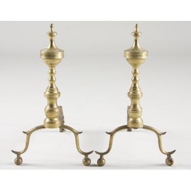 american-federal-brass-andirons-early-19th-c