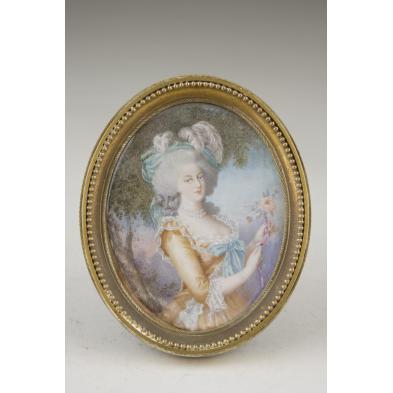 miniature-portrait-of-marie-antoinette-19th-c