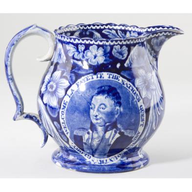 staffordshire-historical-blue-lafayette-pitcher