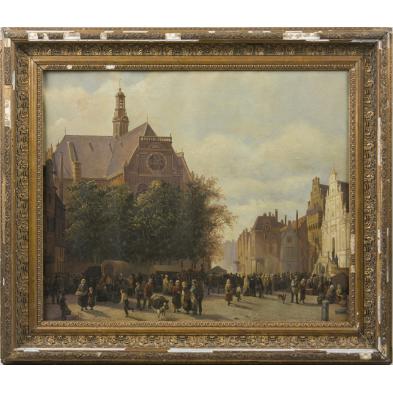 flemish-school-city-market-scene-19th-c