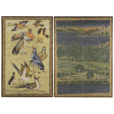 two-indian-paintings-on-fabric-20th-c