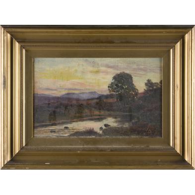 american-school-20th-c-sunset-landscape