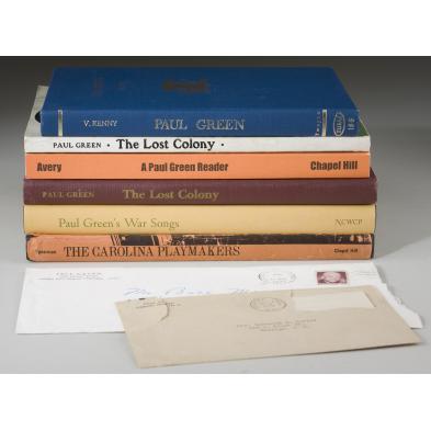 nc-playwright-paul-green-letter-and-book-grouping