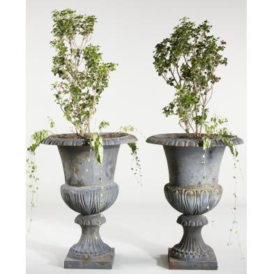 pair-of-large-vintage-cast-iron-garden-urns