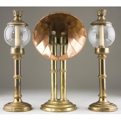 three-brass-copper-lanterns-19th-century