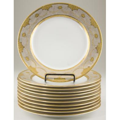 set-of-11-gilt-limoges-dinner-plates