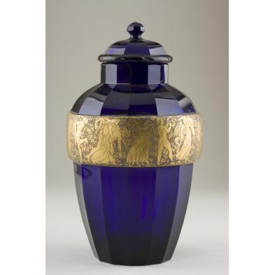 gilt-cobalt-art-glass-lidded-vase