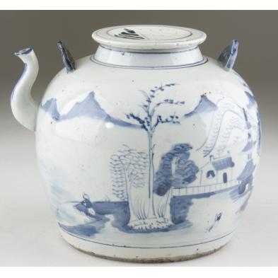 chinese-blue-and-white-lidded-teapot-19th-century