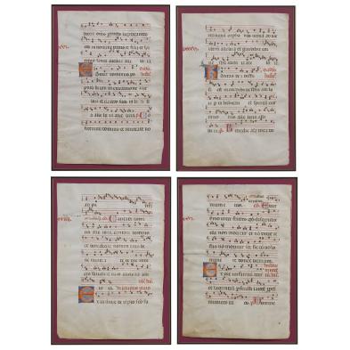 four-illuminated-manuscript-leaves