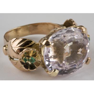 18kt-rose-gold-kunzite-emerald-ring