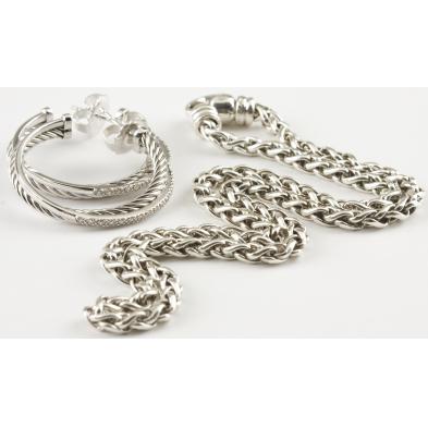 sterling-and-diamond-hoops-chain-david-yurman