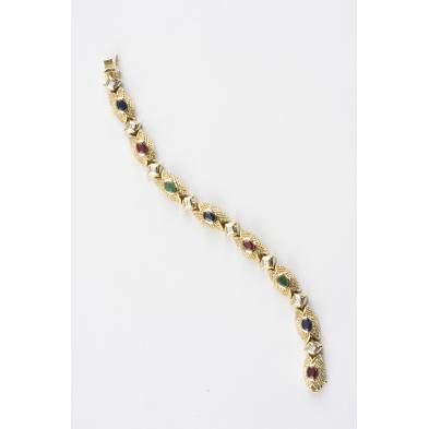 14kt-yellow-gold-multi-stone-and-diamond-bracelet