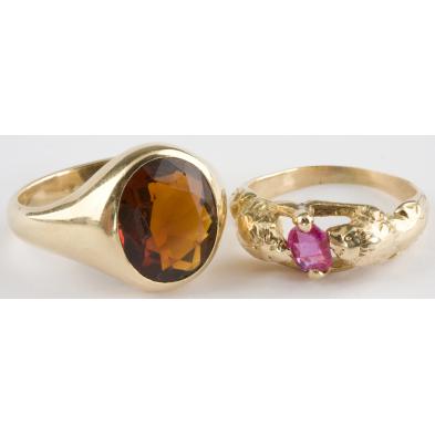two-14kt-gold-colored-stone-gentleman-s-rings