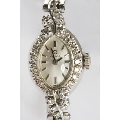 omega-lady-s-14kt-gold-and-diamond-wristwatch