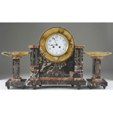 french-art-deco-mantel-clock-garniture