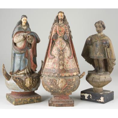 three-antique-santos-figures