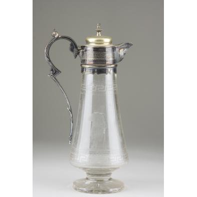 classical-silver-mounted-glass-ewer-19th-century
