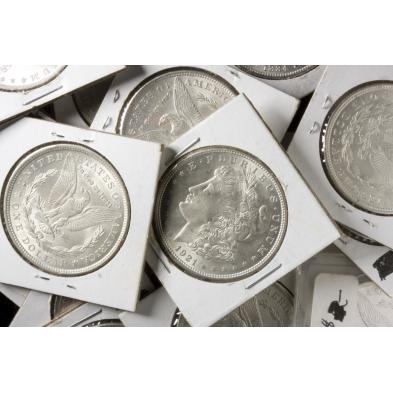 high-grade-roll-of-morgan-silver-dollars