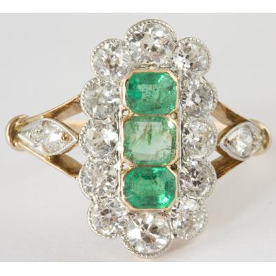 18kt-antique-emerald-and-diamond-shield-ring