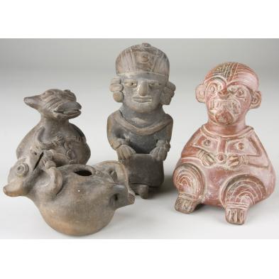 four-pre-columbian-style-effigy-pots