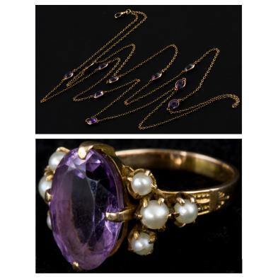 two-pieces-of-antique-amethyst-jewelry