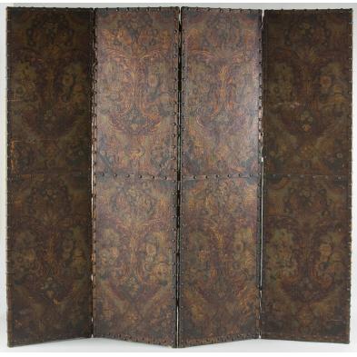 continental-painted-leather-folding-screen