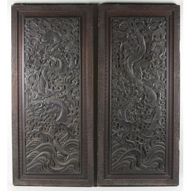 matched-pair-of-antique-asian-carved-wooden-doors