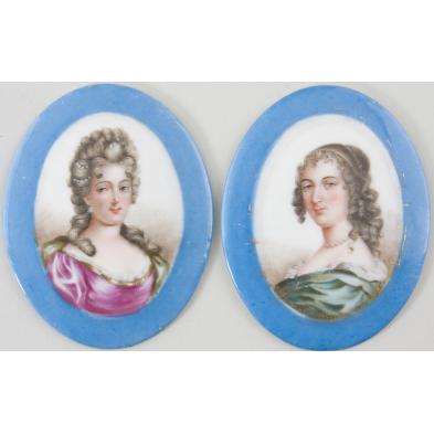 two-french-porcelain-portrait-plaques