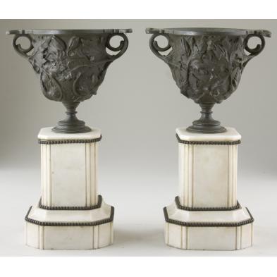 pair-of-miniature-cast-iron-urns