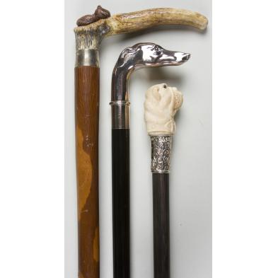 three-english-walking-sticks-with-animal-themes