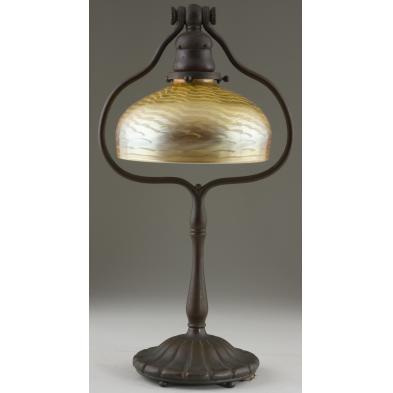 tiffany-studios-bronze-favrile-glass-lamp