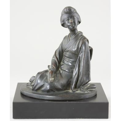 japanese-bronze-sculpture-of-a-geisha-girl
