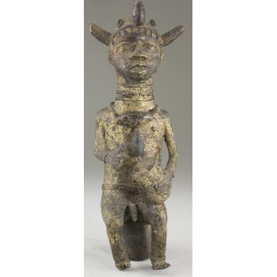 west-african-gilt-bronze-statuette-benin