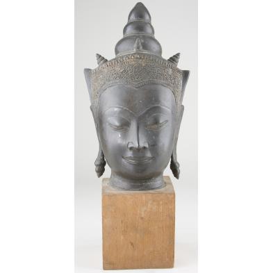 large-thai-bronze-head-of-buddha