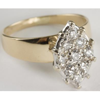 14kt-marquise-shaped-diamond-cluster-ring